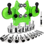 Resim Sunshinee Elmas Delik Testere Kiti 17 Adet Matkap Uçları Çift Vantuzlu Setler Kılavuz Jig Fikstürü 4MM-83MM'DEN Içi Boş Matkap Seti (Yurt Dışından) 