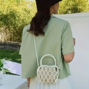 Resim Mini Moda Kadın Boncuklu Tasarım Çanta (iki İç çantası ile birlikte), Banket ve Düğün için Hafif El Çantası 