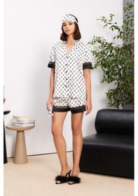 Resim Pierre Cardin 1305 Kadın Saten Biyeli Pijama Takımı Siyah 
