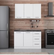 Resim Minar 130 Cm Mutfak Dolabı Beyaz 130-b2 