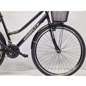 Resim Dorello Bisiklet 28 Jant 21 Vites Çamurluklu Sepetli Siyah - Yeşil 