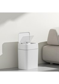 Resim 12 Litre Sensörlü Çöp Kovası Ofis Mutfak Banyo Çöp Kovası Beyaz 