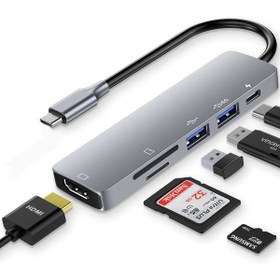 Resim FLAGEN 6 in 1 HDMI SD USB Type-C Hub Girişli Macbook Çevirici PD Şarj Destekli 