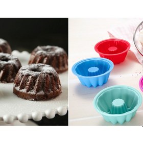 Resim 6 Lı Muffin Kek Kalıbı Göbekli Silikon Yeşil Diğer 