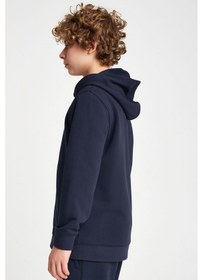 Resim Lescon Çocuk Fermuarlı Kapüşonlu Sweatshirt 25s-3263-25n Lacivert 