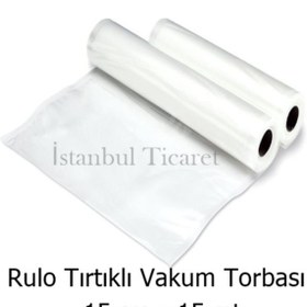Resim Vakur Rulo Tırtıklı Vakum Torbası-poşeti 15 Mt X 15 Cm - Çift Yüzey Tırtıklı 