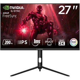 Resim Rampage GLACIER GL27R200Q 27'' 200Hz 1ms Fast IPS QHD 2K AdaptiveSync RGB Pivot Siyah Flat Oyuncu Monitörü 