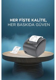 Resim Torima TRP-838X Siyah Termal Fiş Barkod Adres Posta Etiketi Pazaryerleri İle Uyumlu Yazıcı 