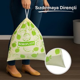 Resim Koroplast Ekstra Güçlü Limon Kokulu Büzgülü Orta Boy Çöp Poşeti 15li 