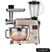 Resim icotech Sm50 Gold 2000w 6,5 Lt Ekranlı Hamur Mayalama Kıyma Çekme Blender Stand Mikser Mutfak Şefi 
