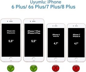 Resim İPhone 7 Plus İle Uyumlu Kırılmaz Ekran Koruyucu Cam 3'Lü Set 