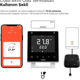 Resim Yıldızan buydazzle Akıllı Oda Termostatı v5, Wi-Fi Kablosuz Kombi ve Klima Kontrolü, Beyaz modaflow 1096638 