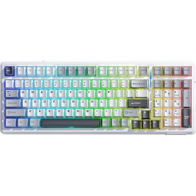 Resim Aula F99 3 Modlu Rgb Hot Swap Mekanik Reaper Switch Kablosuz Makrolu Klavye Gri 