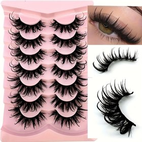 Resim 7 Çift Nemlendirici Sahte Kirpik, 8D Kabarık Kirpikler, Uzatılmış Makyaj, Şık ve Kalın, Ayçiçeği Gibi Açan, Kıvırcık Sahte Kirpikler, Doğal Uzatma Kabarık ve Canlı Göz Makyajı 