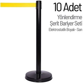 Resim İleri Trafik Yönlendirme Şerit Bariyer 10 Adet Set-2022 - Sarı Şerit 