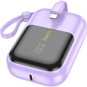 Resim Hoco Q20 Fountain 10000mah 22.5w+pd20w Dijital Göstergeli Kablolu Powerbank Mor Mor 