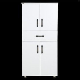 Resim Çok Amaçlı Dolap 150 Cm Hard Parlak Beyaz Suntalem 4Raf 1Çekmece 