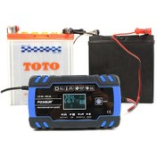 Resim Foxsur 12v 8a 24v 4a Lcd Ekranlı Darbe Onarım Şarj Cihazı, Motosiklet Ve Araç Akü Şarj Cihazı, Agm Derin Döngüsü Jel Kurşun-asit Şarj Cihazı-abd Tak 