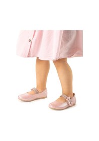 Resim Kiko Kids Cırtlı Kız Çocuk Taşlı Babet Ayakkabı 252 Pudra 001 