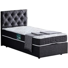 Resim Setaymobilya Baza, Tek Kişilik Eylül Baza+Başlık +Comfort Yatak Seti, Antrasit 