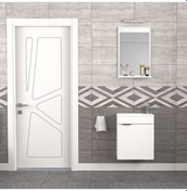 Resim Biani Fix Arya 50 Cm Seramik Lavabolu, Aynalı, Banyo Dolabı, Lavabo Dahil, Mdf,Mat Beyaz 