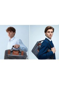 Resim Lenyes Lb543 Su Geçirmez Polyester Kumaş Çıkarılabilir Omuz Askılı 13-14 İnç Laptop Çantası Gri 