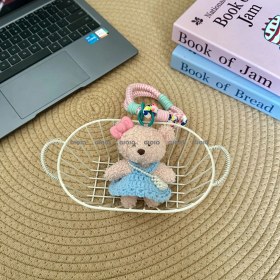 Resim Silver1 Sevimli Renkli Ip Peluş Ayı Kolye El Yapımı Oyuncaklar Küçük Bebek Çanta Çekicilik Sevimli Bebek Cep Telefonu Çekicilik (Yurt Dışından) 