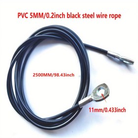 Resim 5mm Ağır Hizmet Tipi Çelik Tel Kablo - 2.5/3 Metre (98.43/118.11 İnç) - Ağırlık Kaldırma, Güç Antrenmanı ve Çoklu Uzunluk Seçenekleri için İdeal, Ağırlık Kaldırma Kablo|Heavywire|PVC Kaplama Tel, Spor Salonu Aksesuarları 