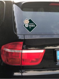 Resim Baluna Arabada Bebek Var Araba Etiketi 