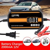 Resim Arabalar ve motosikletler için akıllı pil şarj cihazı, LCD ekranlı, kurşun asit, AGM ve jel pil ler için tasarlanmış, otomatik olarak 12V 2A çalışır ve arabalar, RV'ler, ATV'ler ve tekneler gibi araçlar için uygundur, çeşitli güvenlik korumaları sunar, pil olmadan 