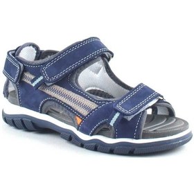 Resim Hakiki Deri Lacivert Cırtlı Erkek Çocuk Outdoor Sandalet (463744401) Lacivert 
