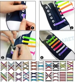 Resim Renkli Silikon Ayakkabı Bağcık 8+8 Adet Yeni Nesil %100 Kauçuk Yüksek Kalite 