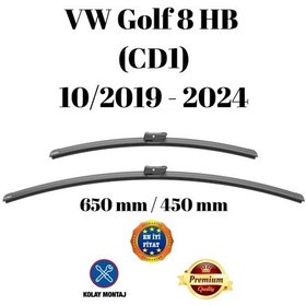 Resim Vw Golf 8 Hb Hatchback Cd1 2019 2020 2021 2022 2023 2024 Uyumlu Ön Cam Muz Tipi Silecek Süpürgesi Seti 650/450mm Silbak 