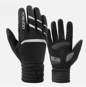 Resim Willowhaven Tosuod Siyah L Kışlık Parmaklı Bisiklet Eldiveni, Dokunmatik Uyumlu 