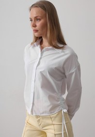 Resim Genel Markalar Yanları Bağlamalı Basic Gömlek - Beyaz 