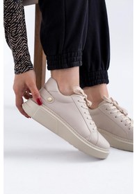 Resim Josie Arka İnci Detaylı Kadın Spor Ayakkabı Bej-bej Bej 