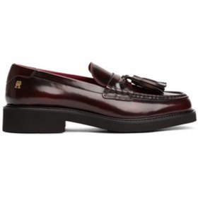 Resim Tommy Hilfiger Kadın Püsküllü Köşeli Burun Deri Bordo Loafer FW0FW08749XJS 