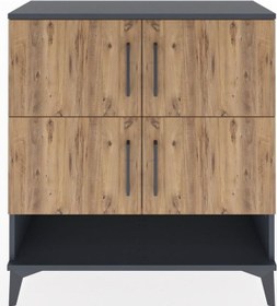 Resim Arges Şifonyer 4 Raflı 4 Kapaklı 88x30x96 Antrasit-çam Antrasit 