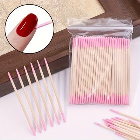 Resim 100/200 Adet Pembe Tek Kullanımlık Tırnak Bakım Seti - Hassas Uçlu, Çift Taraflı Manikür ve Pedikür için, Alkolsüz, Ayak ve El Tırnaklarını Temizlemek İçin Harika 