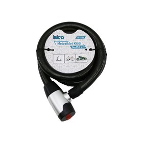 Resim Otohousse ANAHTARLI AÇ-KAPA KİLİT KAPAKLI MOTOR - BİSİKLET KİLİT ÇELİK TEL SİYAH ŞEFFAF KILIF 24MMX150CM (5545 