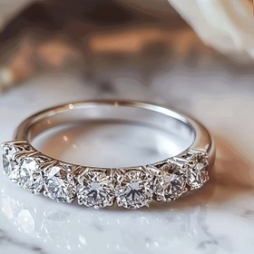 Resim 1.8/2.4 Karat Moissanite 0.28/0.7 Karat Lüks Yedi Prong Tasarım Nişan Yüzüğü - 925 Sterling Gümüş, Parlayan Vaat, Değerli Anlar İçin, Vintage Stil, 18K Altın Kaplama, Günlük Giyim veya Hediye İçin Mükemmel, Bahar Mevsimi, Futbol Tatili, Günlük Giyim Takı|Vintage Stil Yüzük|Dayanıklı Takı 