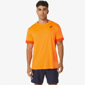 Resim Asics Court Ss Top Erkek Turuncu Tenis T-Shirt 