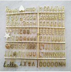 Resim Mesaj Yazı Panosu Gold Harf Seti 140 Karakter 