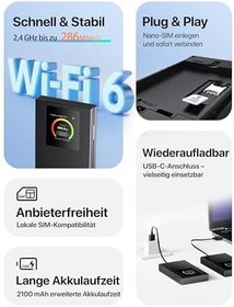 Resim Tenda MF6 4G LTE MOBİLE WİFİ 6 ROUTER ( Sim Kart Takılabilir) 