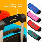 Resim 1 adet Özel Nakışlı İsim Çekme Valiz Kolu - "Sophia" Tasarımı ile Kişiselleştirilmiş Polyester Bagaj Etiketi, Hafif ve Dayanıklı, Doğum Günleri, Anneler Günü, Paskalya ve Sevgililer Günü Hediyeleri için İdeal, 14x15cm, Seyahat Gereksinimleri|Kişiselleştirilmiş Bagaj Etiketi|Hafif Kolu, Bagaj Etiketleri 