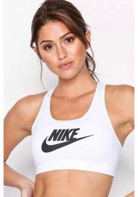 Resim Nike Swoosh Dri-fit Futura Bra Beyaz Kadın Sporcu Sütyeni Beyaz 