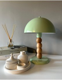 Resim Bamyum Mint Mantar Masa Lambası Dekoratif Abajur Çocuk Odası Başucu Lambası Okuma Lambası 