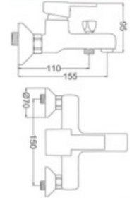 Resim Gms Elit Mix Kare Formlu Banyo Duş Bataryası El225 Krom 