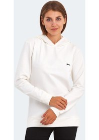 Resim Slazenger KATHY IN Kadın Kapüşonlu Ekru Sweatshirt 