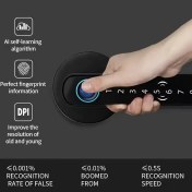 Resim 5'i 1 Arada Akıllı Kapı Kilidi Parmak İzi/Şifre/Kısmet/APP Kontrolü ile, Çoklu Kilitleme Yöntemi, Mat Kaplama, Wi-Fi ve Kablosuz, Pil ile Çalışan Ev ve Ofis Güvenlik için, Giriş Kapısı için Akıllı Kilitler, Ev Erişim Kontrolü, Modern Kilitleme Tasarımı, Metalik Kilitleme Gövdesi 